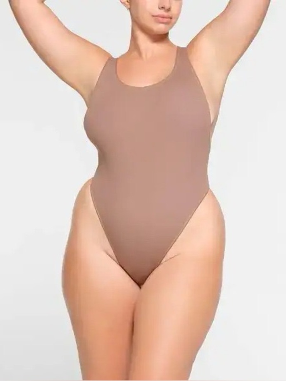 🤎 SKIMS Cotton Rib Picot Tank Bodysuit | Umber | Size S | NWT 🏷️